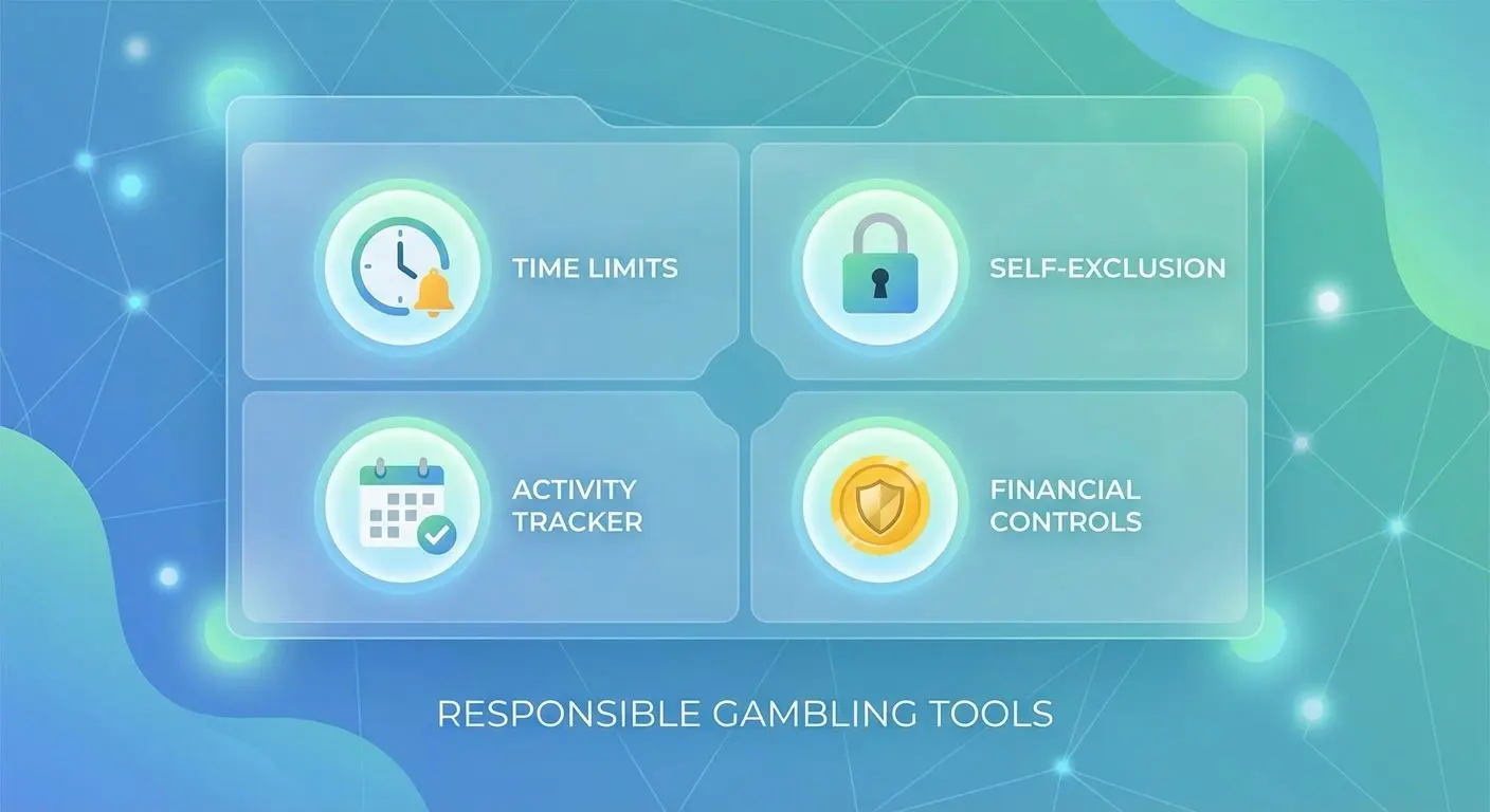 Ícones de limites, pausa e lembretes representando ferramentas de controle