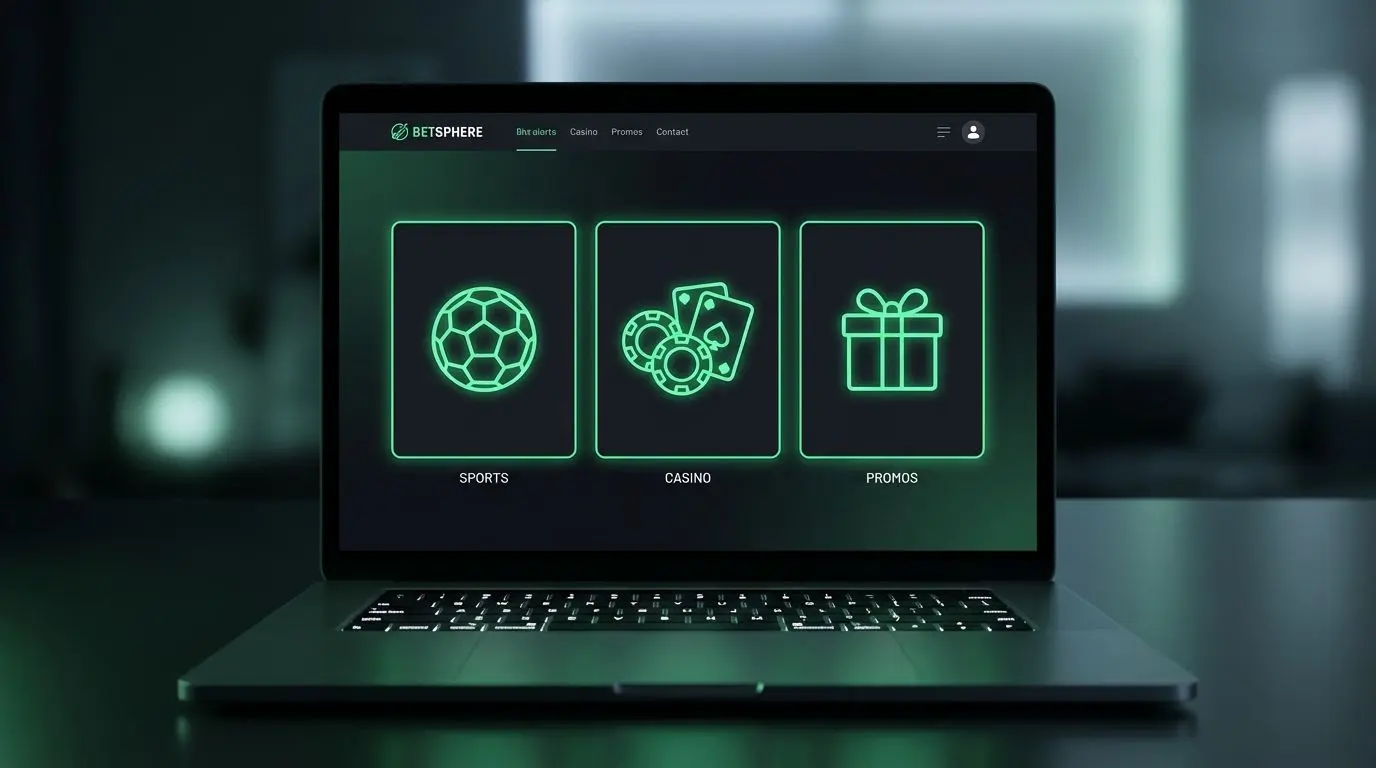 Interface com cartões de promoções de esportes, cassino e cupons BetEsporte