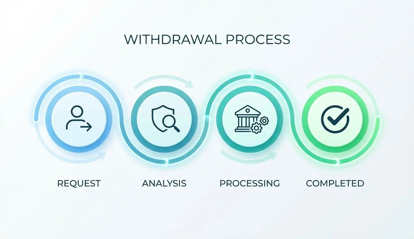 Linha do tempo ilustrando as etapas de saque na BETesporte