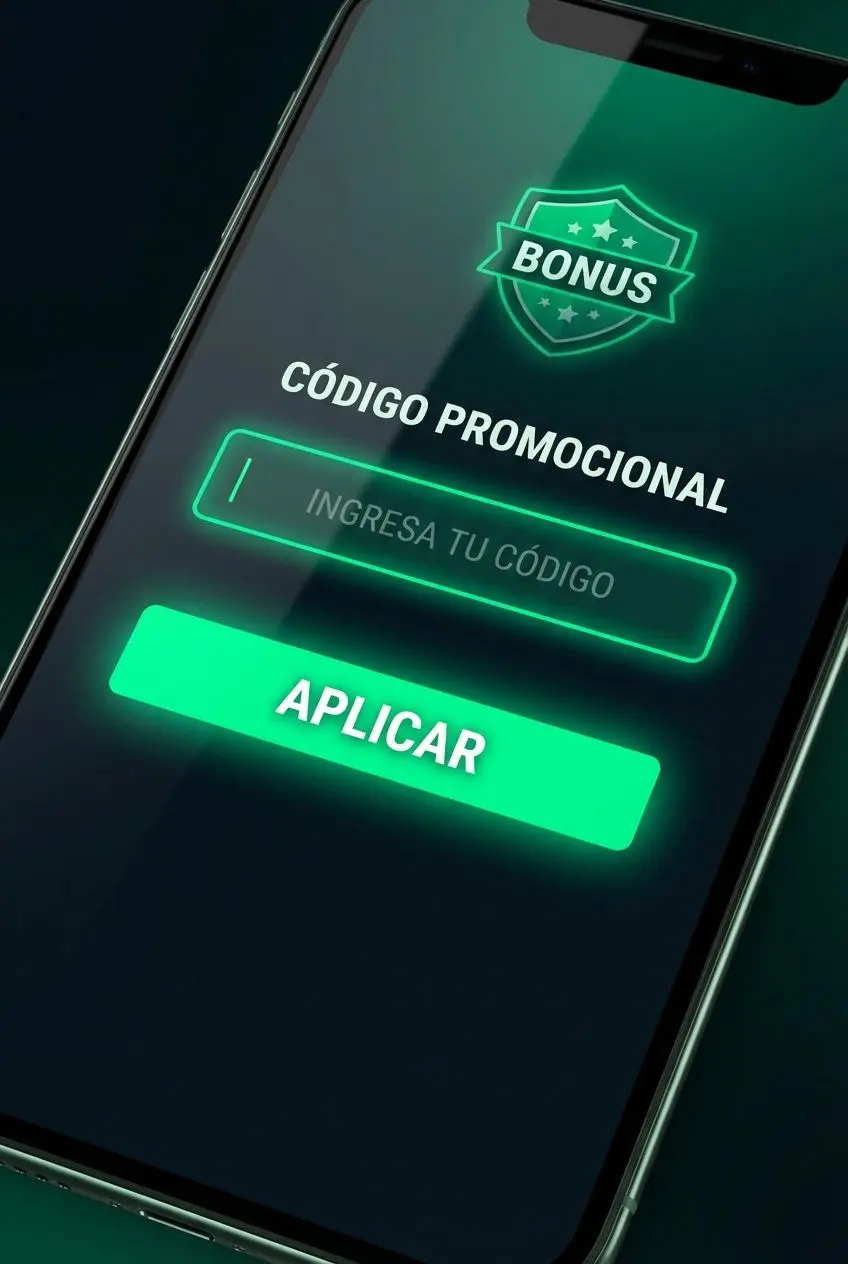 Tela de aposta com campo para inserir código ou cupom promocional